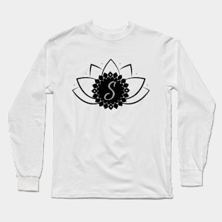 S - Lotus Flower Monogram Long Sleeve T-Shirt